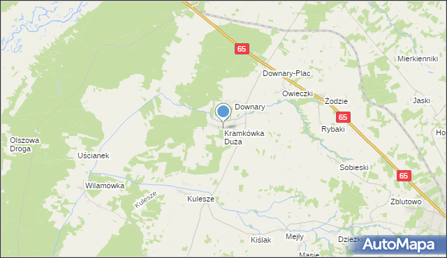 mapa Kramkówka Duża, Kramkówka Duża na mapie Targeo